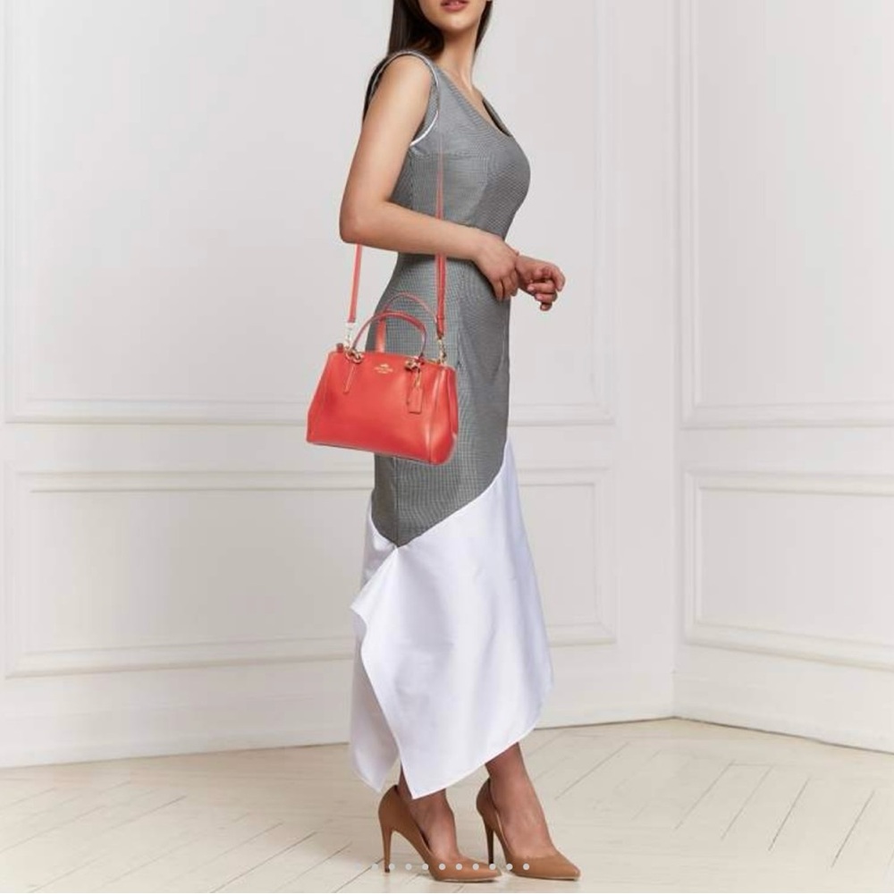 Coach Red Leather Satchel with Crossbody Strap - Picture 3 of 9